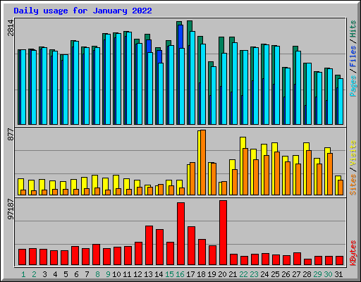 Daily usage for January 2022