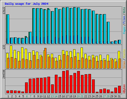 Daily usage for July 2024