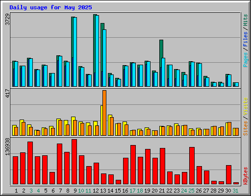 Daily usage for May 2025