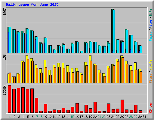 Daily usage for June 2025