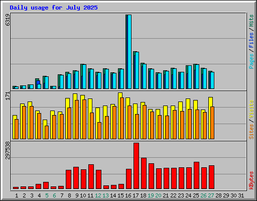 Daily usage for July 2025