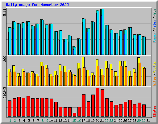 Daily usage for November 2025