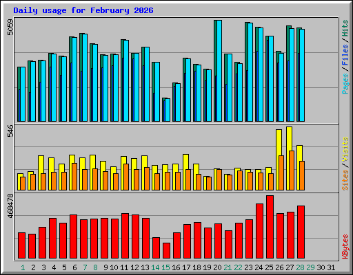 Daily usage for February 2026
