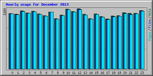 Hourly usage for December 2013