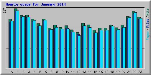 Hourly usage for January 2014