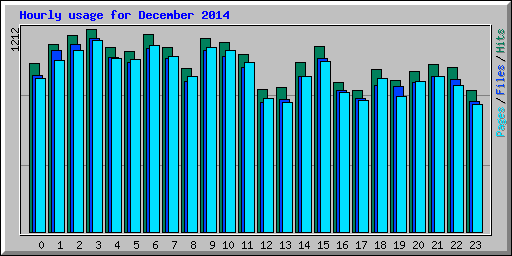 Hourly usage for December 2014
