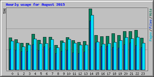 Hourly usage for August 2015