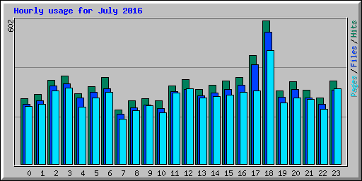 Hourly usage for July 2016