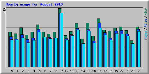 Hourly usage for August 2016