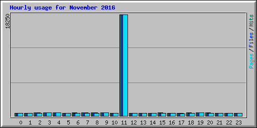 Hourly usage for November 2016