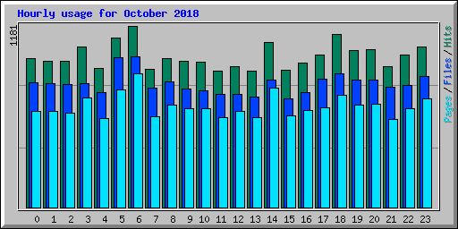 Hourly usage for October 2018