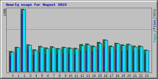 Hourly usage for August 2019