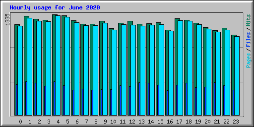 Hourly usage for June 2020