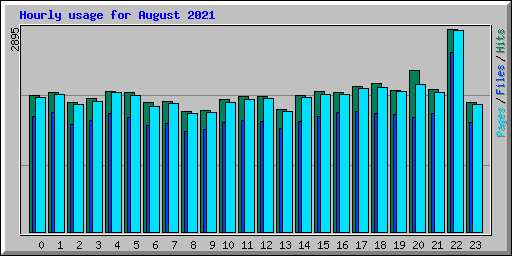 Hourly usage for August 2021