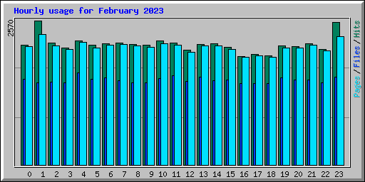 Hourly usage for February 2023