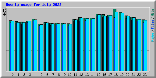 Hourly usage for July 2023