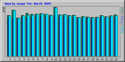 Hourly usage for March 2025
