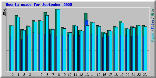 Hourly usage for September 2025
